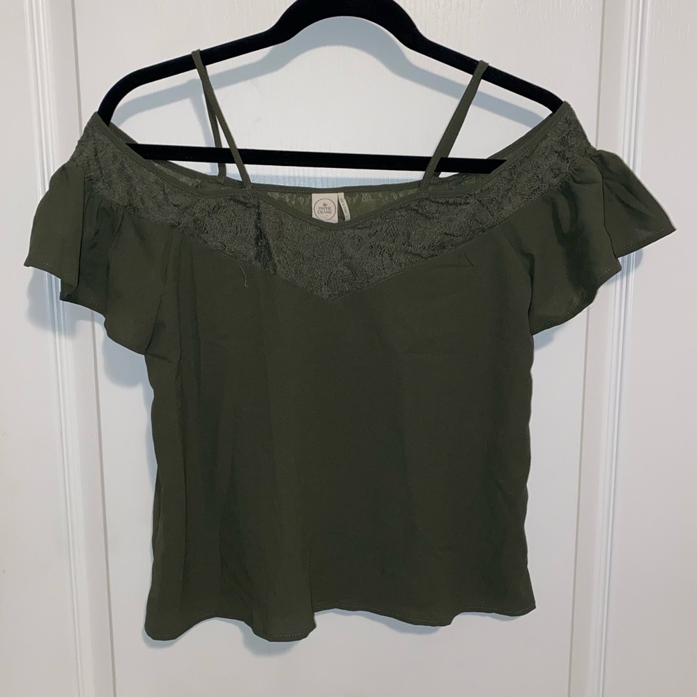 Paper Crane Green over shoulder tank!